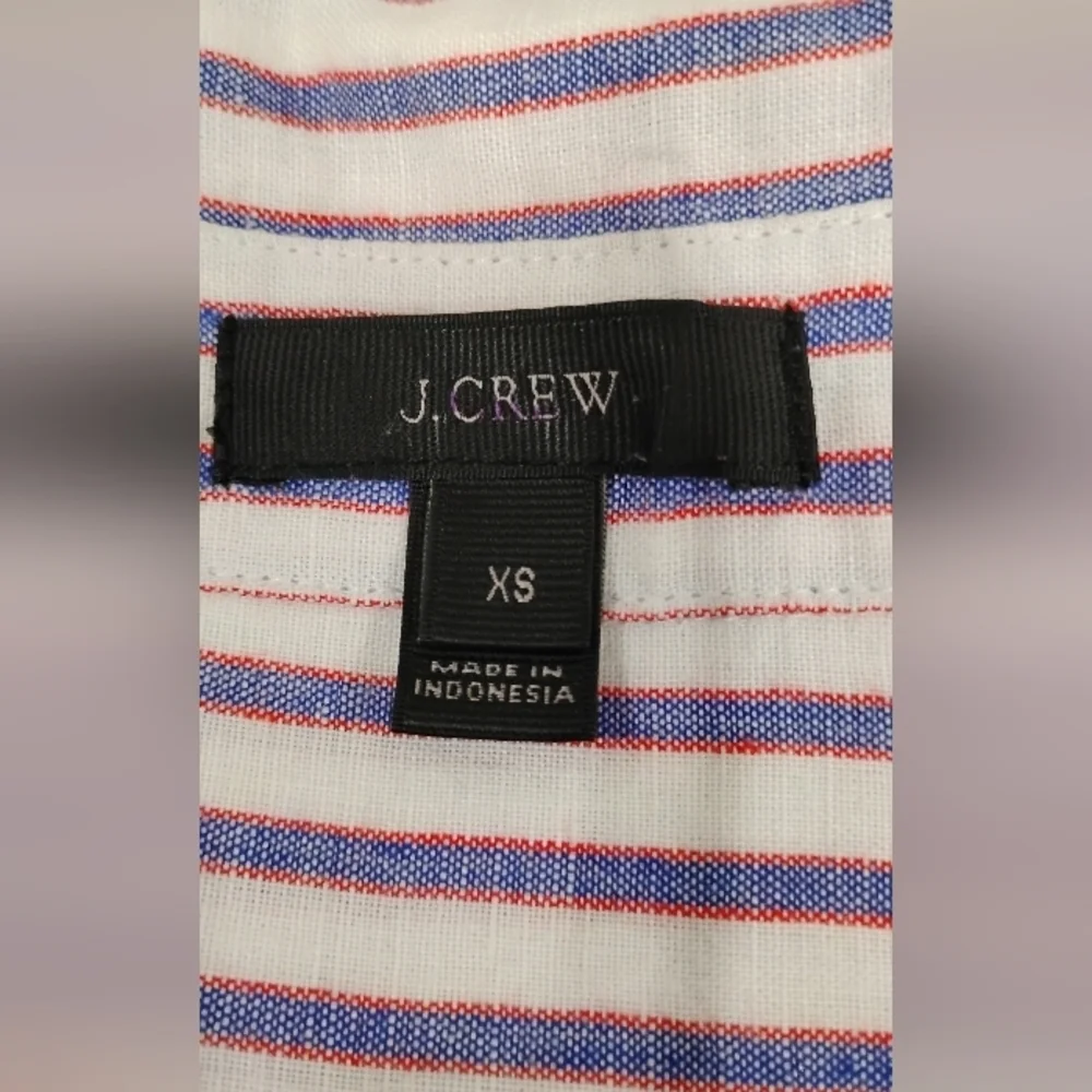 J. CREW STRIPED LINEN SHIRT DRESS